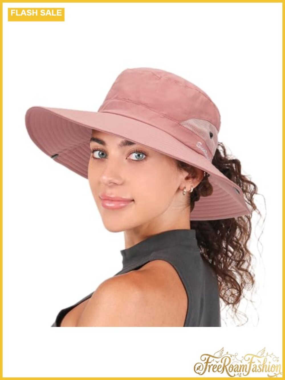 Womens Summer Sun Hat Wide Brim Outdoor UV Protection Bucket Hat